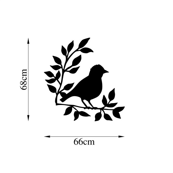 Wallity Branch And Bird - 441 Escultura de pared de metal negra Wallity Branch And Bird - 441 Escultura de pared de metal negra